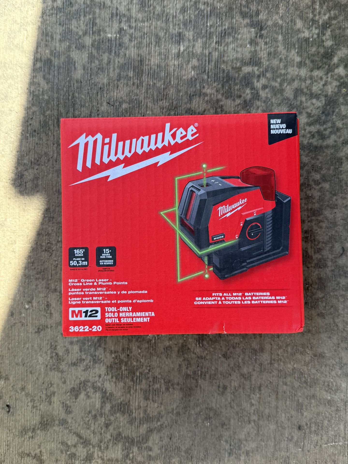 Green Laser - Cross Line & Plumb Points Milwaukee M12