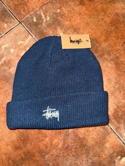 Stussy Ribbed Knit Beanie Navy Blue