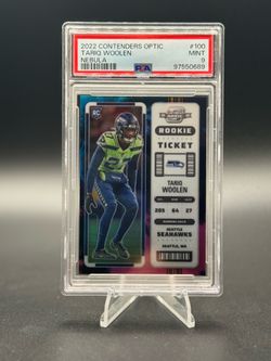 2022 Panini Contenders Optic - Rookie Ticket Tariq Woolen #100 Nebula Prizm /2