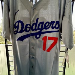 LA DODGER OHTANI # 17 Grey Baseball Jersey 