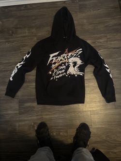 black and white fearless hoodie