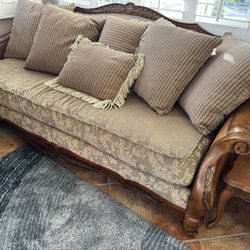 Matching Pair of Ornate Carved Wood Sofas – Waterhill Ltd – Great Guest Beds! 🛋️