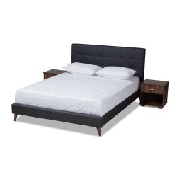 Queen Size Bed Frame Headboard With Mattress And 2 Night Stand Included $450 Only 