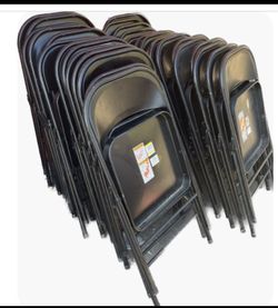 Black metal chairs