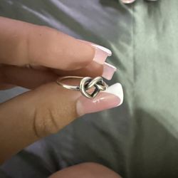 Delicate Heart Knot Ring