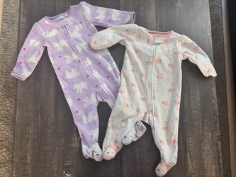 Baby Girl Footed Pajama Sleepers Set of 2