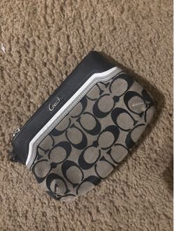 Coach Signature Wristlet in black and gray