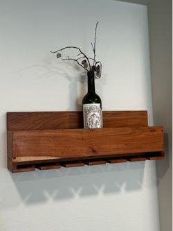 Rustic Wall-Mounted Wine Rack