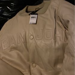 Sean John  Leather Bomber Coat