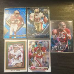 49ers Cards Lot( Jerry Rice, Steve Young And Joe Monrana)