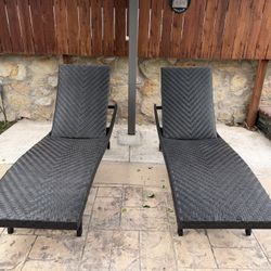 Outdoor Wicker Chaise Lounges