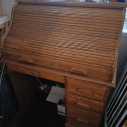 Small Rolltop Desk Oakwood