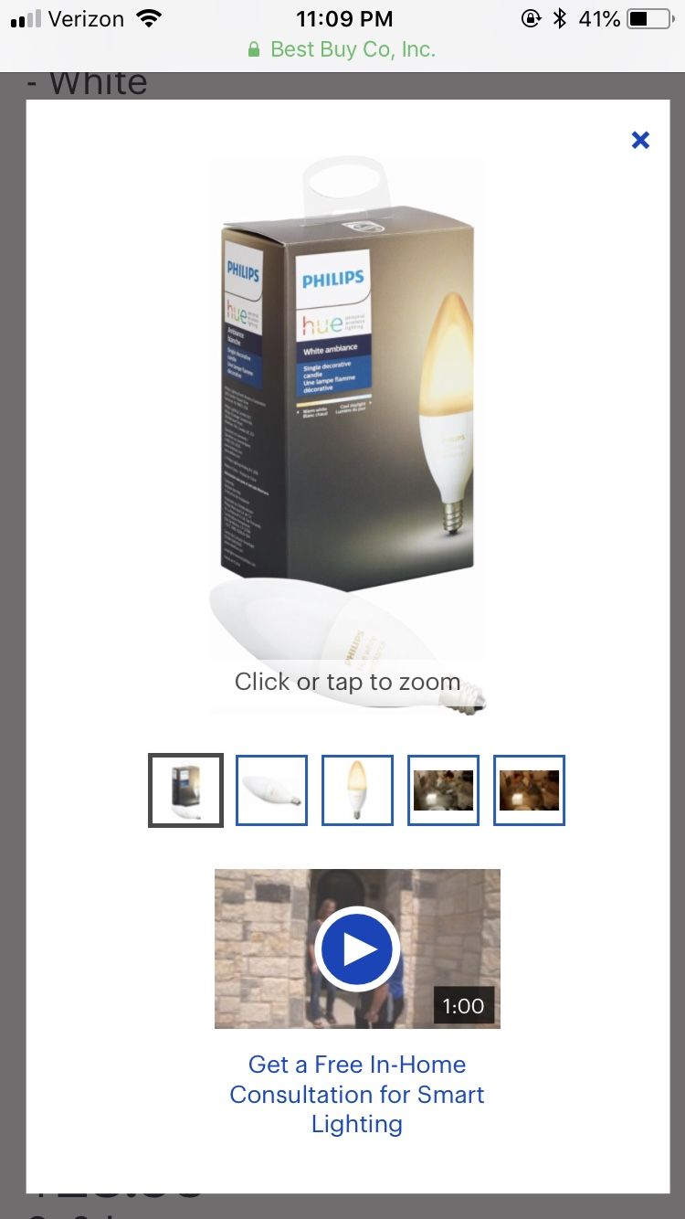 Philips Hue white Ambiance light bulb