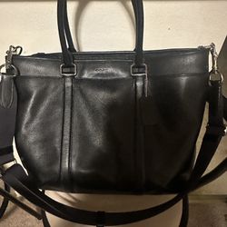 Coach Perry Business Tote Black Leather 
