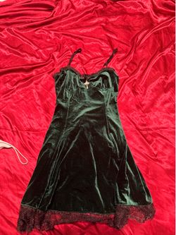 Green velvet dress