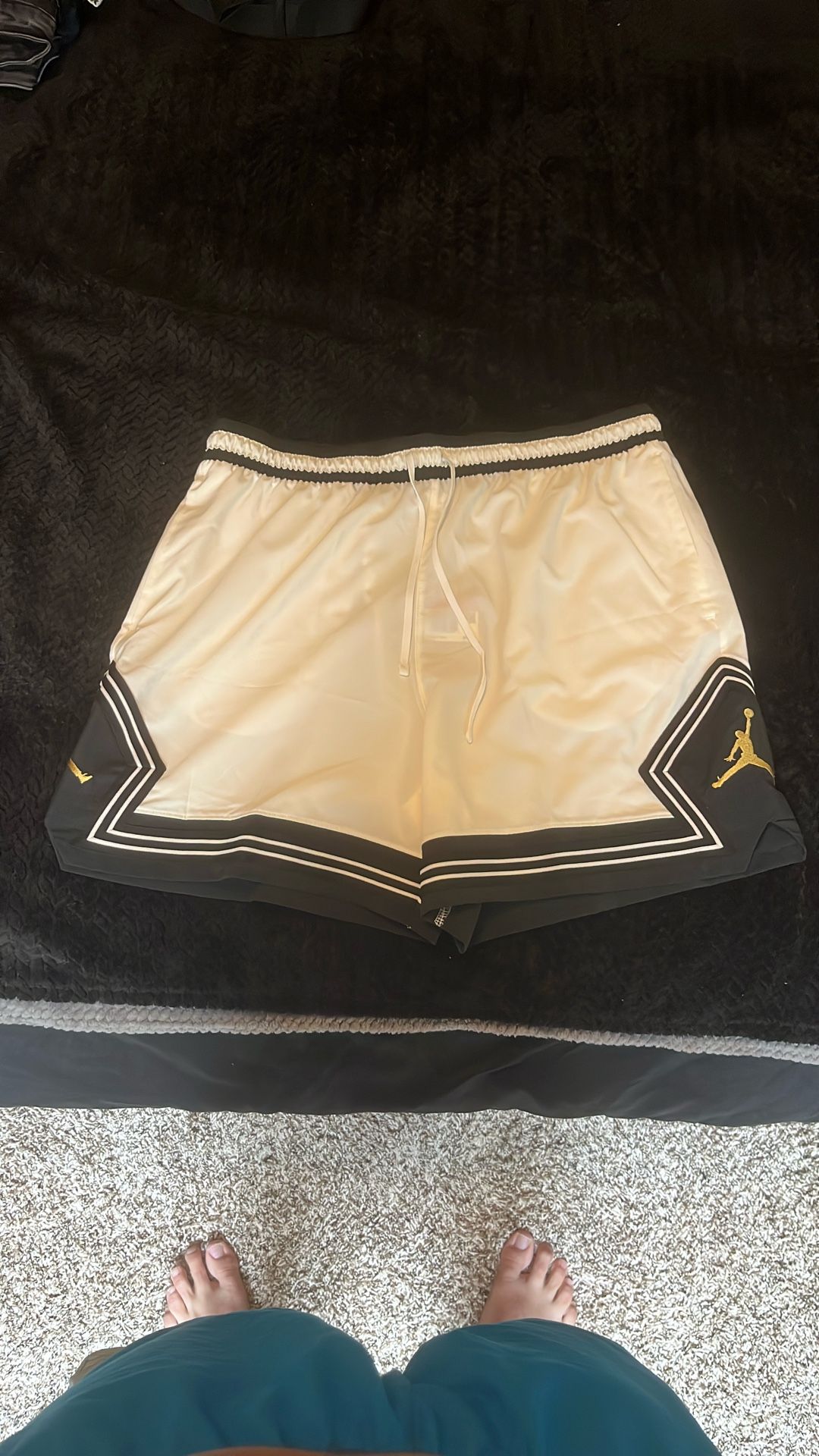 New Large White And Black Jordan Shorts