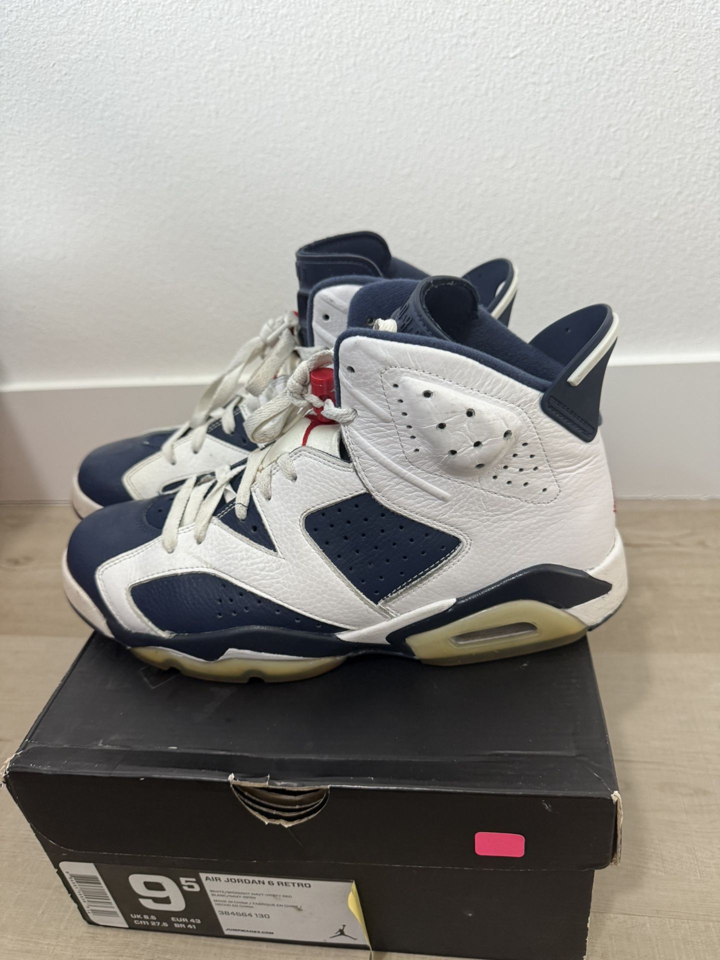 Air Jordan 6 Retro Olympic 2012 Sz 9.5