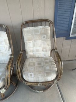 Rattan Reclining Swivel Chairs