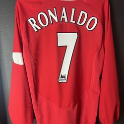 Ronaldo MANCHESTER UNITED 2004 2005 HOME SHIRT JERSEY LONG SLEEVE NIKE sz M 