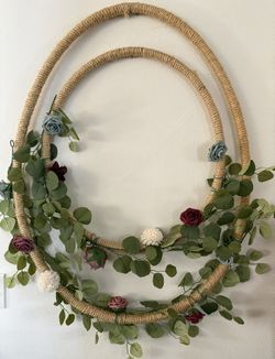 Large Boho Rope Wrapped Hoop Decor 