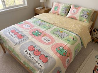 Children's Fruits and Animals Duvet Set-Soft w/2 Pillowcases Q