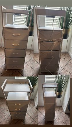 Dorm white nightstand