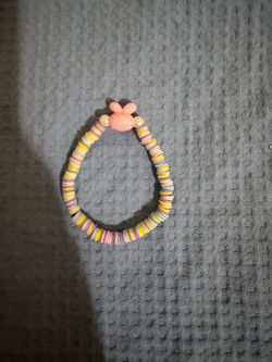 Pastel Beaded Stretch Bracelet with Bunny Charm