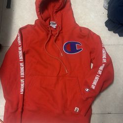 Rare Authentic Bape X Champion Red Hoodie Size M/L