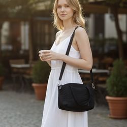 Vera Bradley  Glenna Satchel Crossbody bag black quilted tote