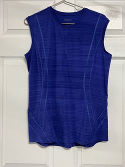 Athleta Women’s Royal Blue 1/4 Zip Sleeveless Rash Guard - Size Medium - VGUC