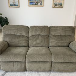 Green Recliner Sofa and Chair