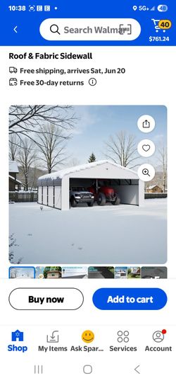 20 × 20 carport w lighting