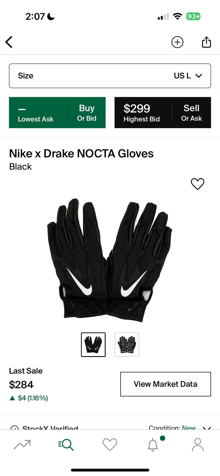 Nike Drake Nocta Football Gloves