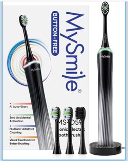 Button-Free Sonic Electric Toothbrush with Pressure Sensor and Visual Light, 39,600 VPM Travel Tooth Brushes for Adults, 3 Brush Heads and a Wireless 