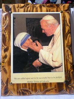 Mother Teresa Decorative Wood Plaque