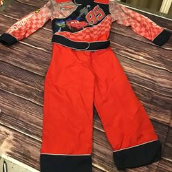 Disney Store Lightning McQueen Pit Crew Costume Size 4 -preowned 