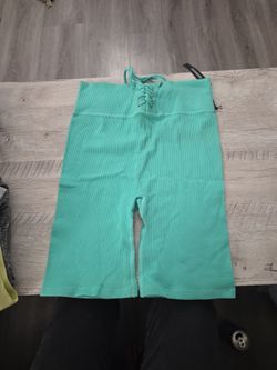 Teal biker shorts large