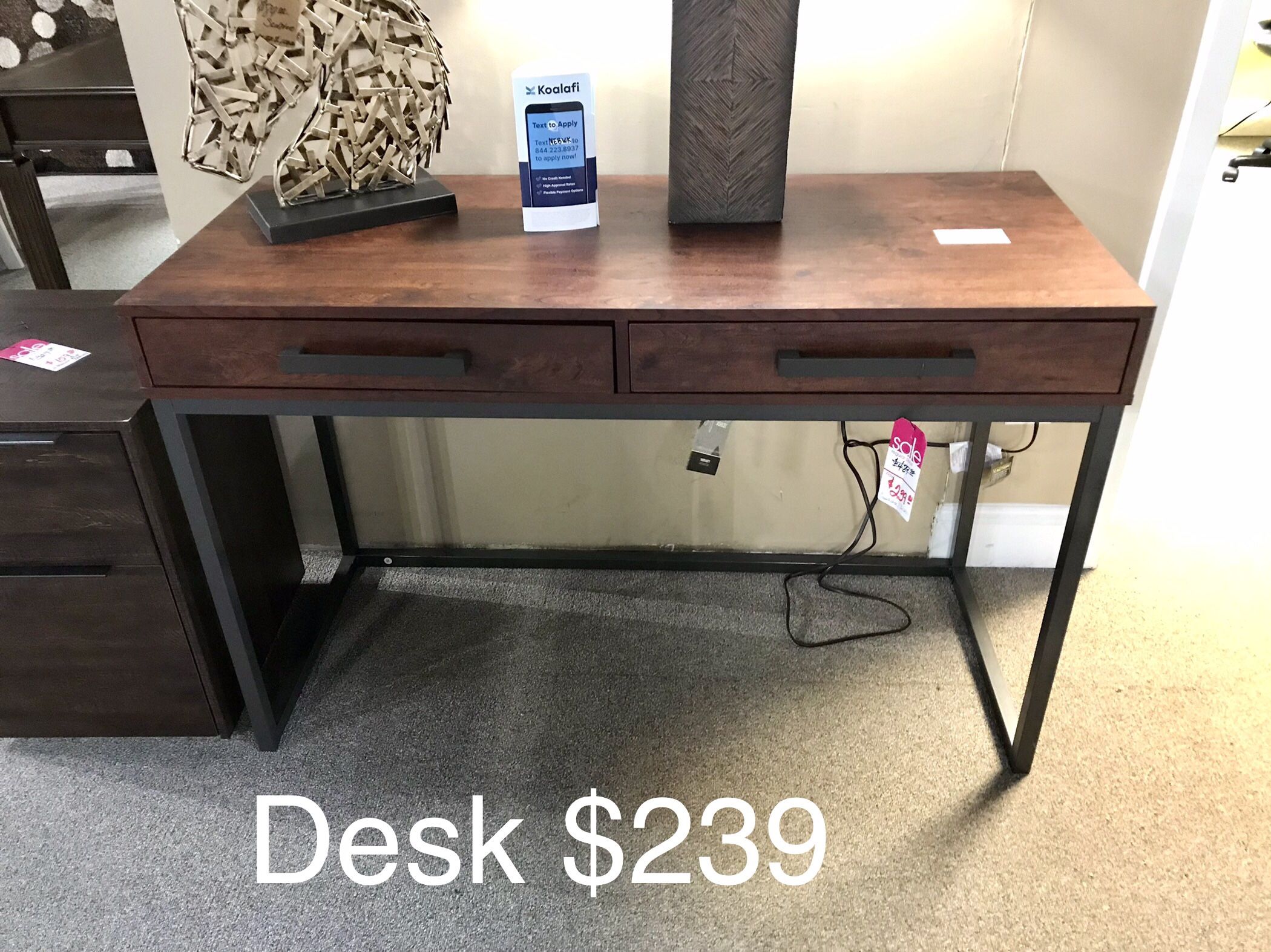 New Desk w/ 2 Drawers.