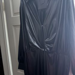 2 jumpsuits black faux leather long-sleeveless , Sleeve