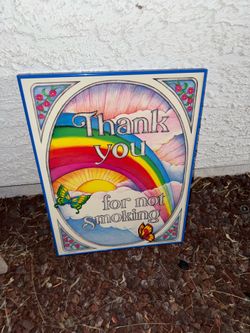 Vintage “Thank You For Not Smoking” Framed Wall Art –