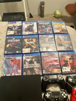 PlayStation 4 black 5 controller 12 games