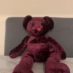 Serenade Teddy Bear Russ Bear From The Past Plush Animak Teddy Bear Burgandy Chenille 16”