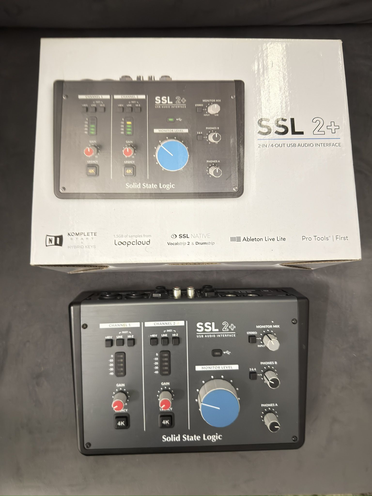 SSL 2+ USB Audio Interface – Solid State Logic (w/ box & pwr cable)