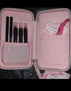 Ulta pink wristlet with makeup