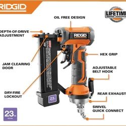 Ridgid 23ga Pin Nailer  Air Nail Gun 