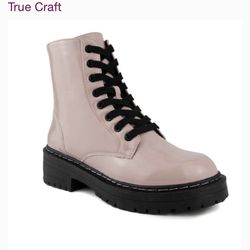 Blush Pink Combat Boots Lug Sole 8.5