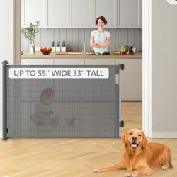 NEW Retractable Dog Gates. (3) Available In White, Black 