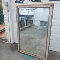 Large Vintage Wood Mirror 
