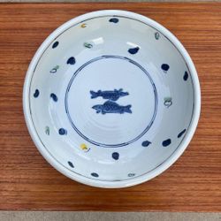 Ryuho Kiln Mark Japanese Porcelain Large Bowl
