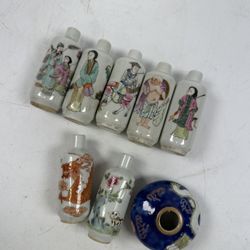 $125-$450 Each Chinese Qing- Republic Period Porcelain Snuff Bottles Vases